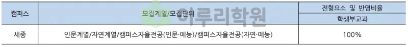 출처 : 2024학년도 홍익대학교 신입학생 입학전형 시행계획