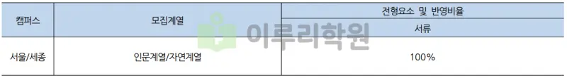출처 : 2024학년도 홍익대학교 신입학생 입학전형 시행계획