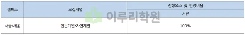 출처 : 2024학년도 홍익대학교 신입학생 입학전형 시행계획