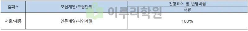 출처 : 2024학년도 홍익대학교 신입학생 입학전형 시행계획