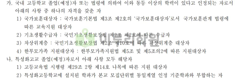 출처 : 2024학년도 국민대학교 신입학생 입학전형 시행계획