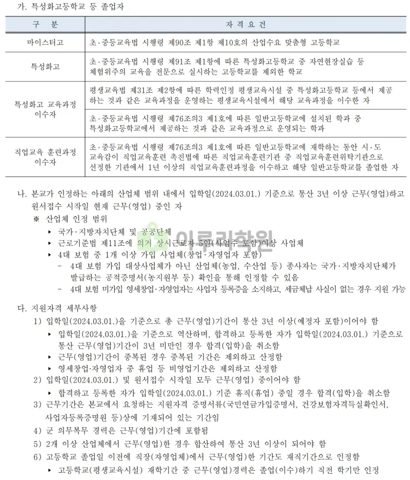 출처 : 2024학년도 국민대학교 신입학생 입학전형 시행계획