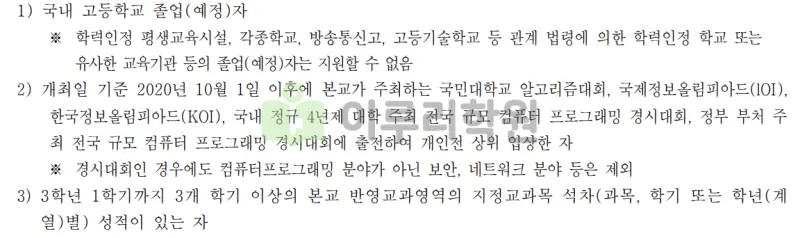 출처 : 2024학년도 국민대학교 신입학생 입학전형 시행계획