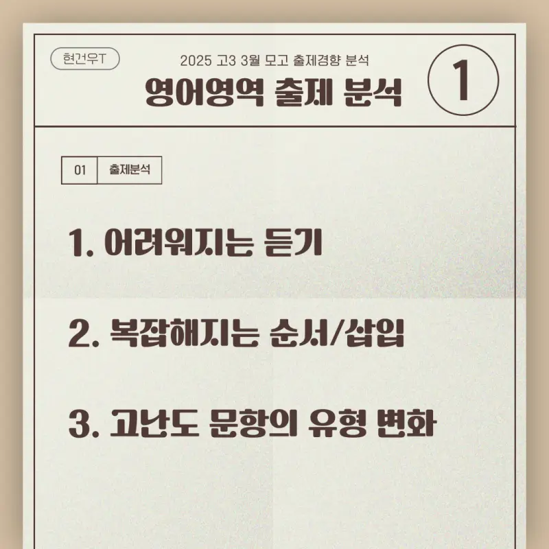 2025년 3월 모의고사 영어 분석