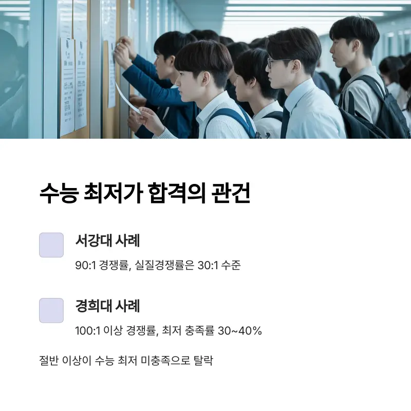 수능 최저를 맞추지 못하면 의미가 없습니다
