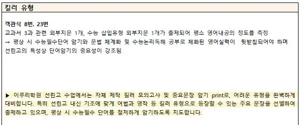 [대치동 영어학원] 선린인터넷고 2학년 1학기 영어 기말고사 내신 분석, '성실함'과 '순발력'이 1등급을 가릅니다.[권동훈T]