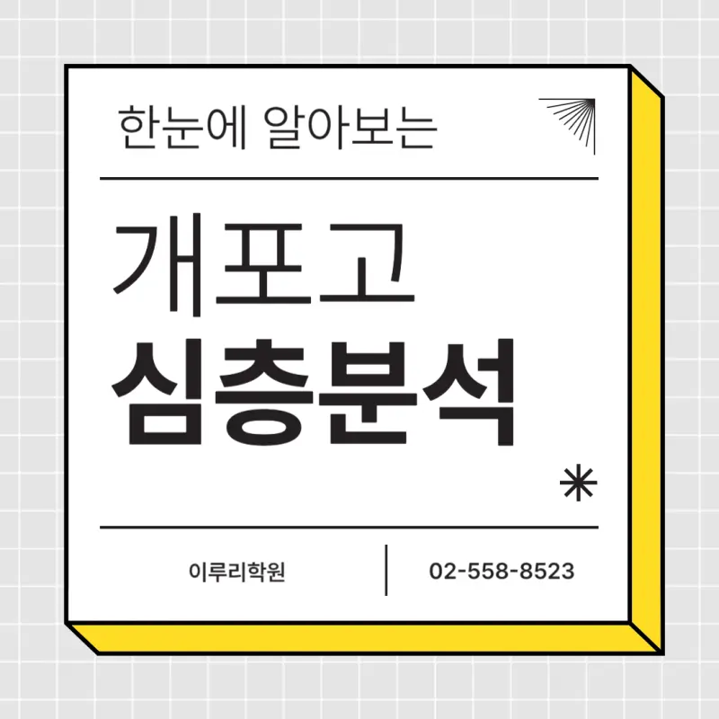 [고교학점제 고등학교 선택 가이드 개포고편] 개포고등학교 학종/세특/창체 심층분석