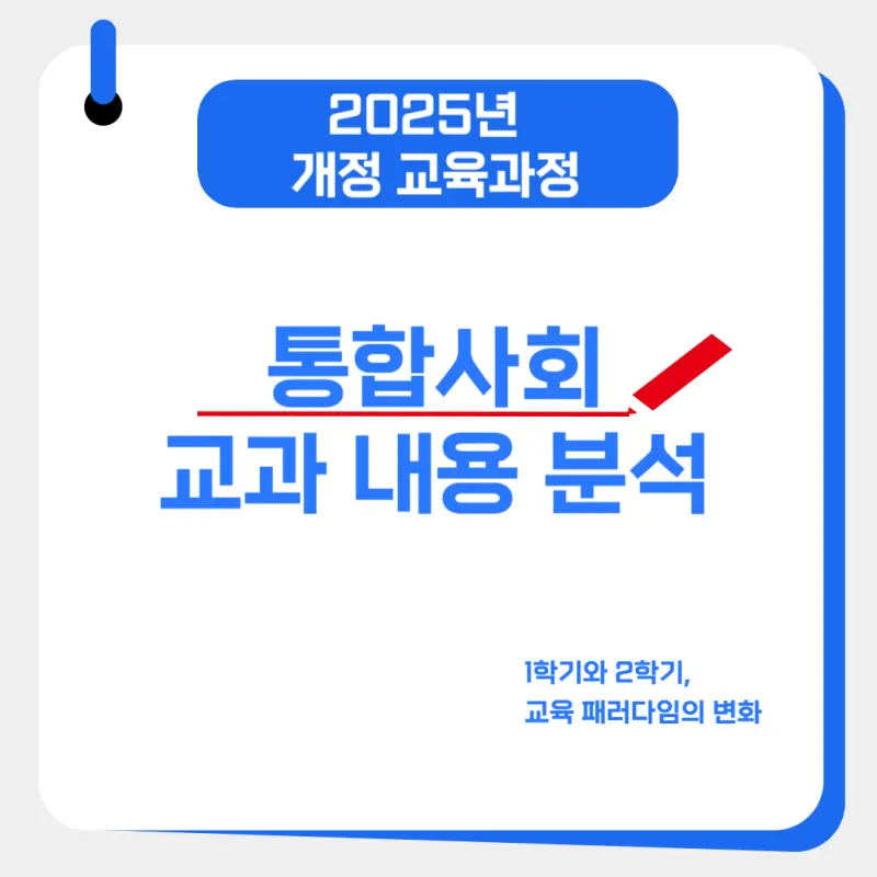 [대치동 사탐학원] 통합사회1, 2 교과 내용 분석 [2022 교육과정]