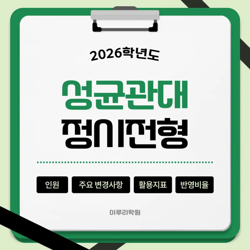 [2026 성균관대학교] 성균관대(성대) 정시등급, 반영비율, 모집인원, 생기부, 경쟁률, 입결[정시컨설팅]