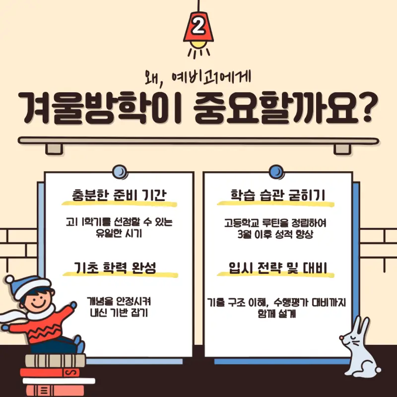[예비고1 윈터스쿨] 8주의 흐름이 3년을 바꿉니다