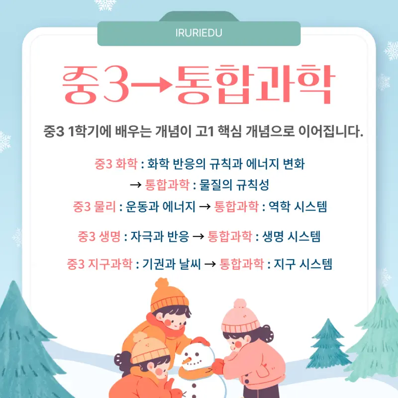[대치동 중등과학학원] 예비 중3, 겨울방학 과학! 고1 과정과 연계로 마스터 [이주성T]