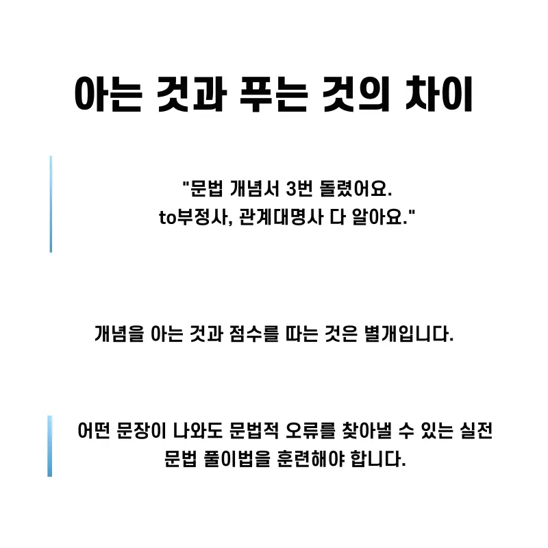 아는 것과 푸는 것의 차이