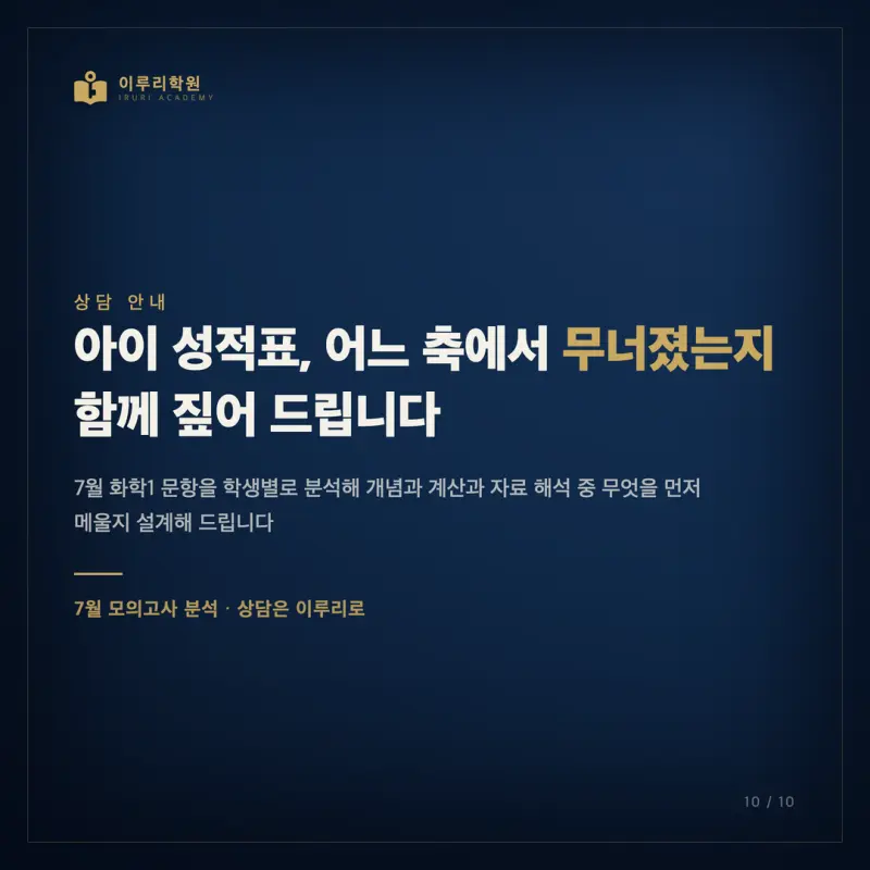 2026 7월 고3 화학1 모의고사, 대치동 과학학원이 인지능력으로 읽은 등급 분기점 본문 이미지 10