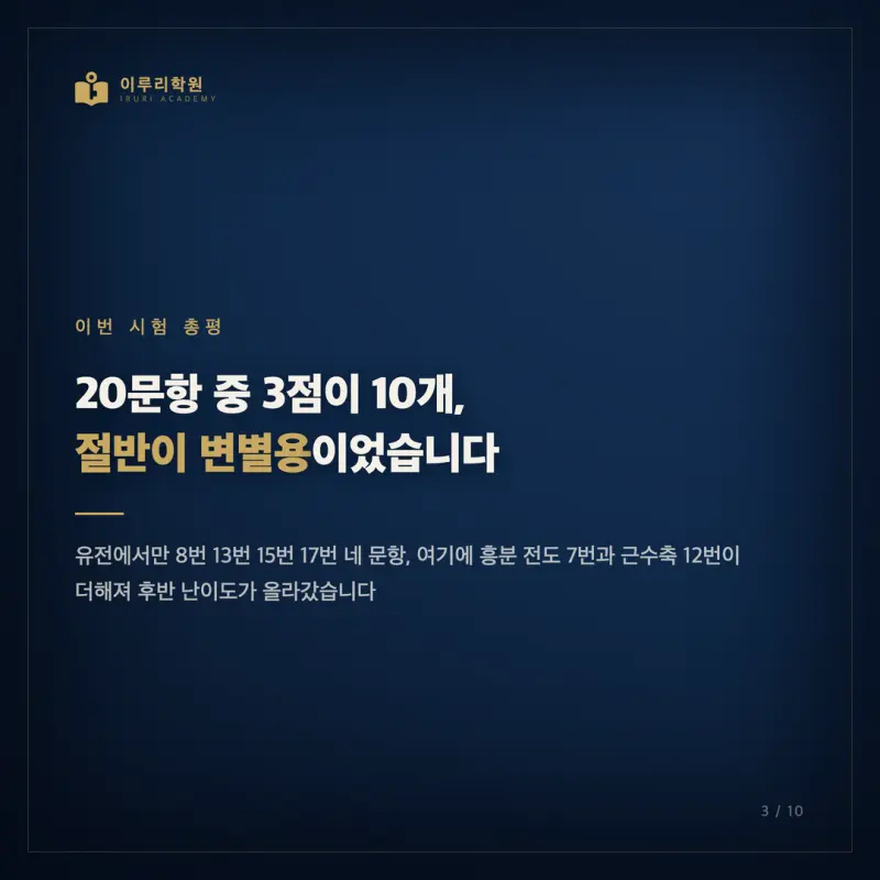 2026학년도 7월 고3 생명과학1, 대치동 과학학원 시선으로 읽는 등급을 가른 인지능력 본문 이미지 3