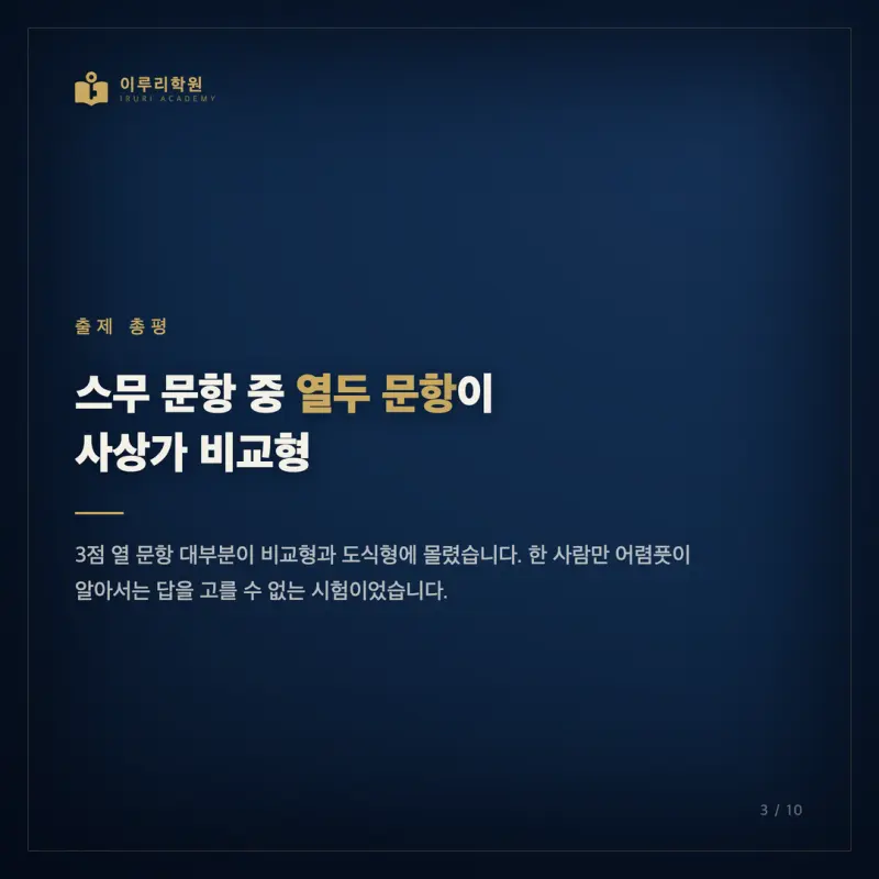 2026 7월 고3 윤리와사상, 인지능력으로 본 등급의 갈림길과 대치동 윤리와사상 만점 전략 본문 이미지 3