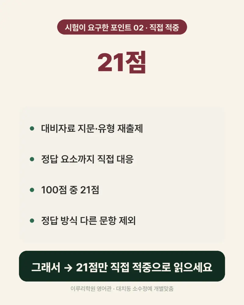 [대치동 영어학원] 대왕중 영어 내신 분석 및 대비 방법 - 2학년 1학기 기말고사 + 소수정예 개별맞춤 8주 대비 본문 이미지 7