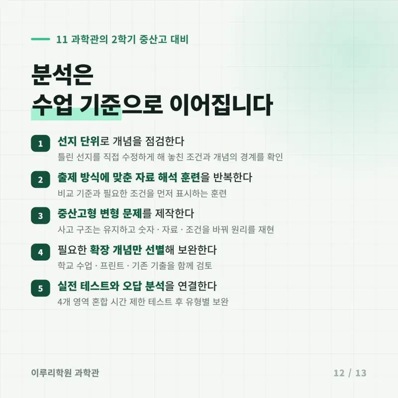 [대치동] 2026 중산고 1학년 1학기 통합과학 분석 - 이루리학원1학기 출제 경향과 2학기 대비 방향 본문 이미지 11