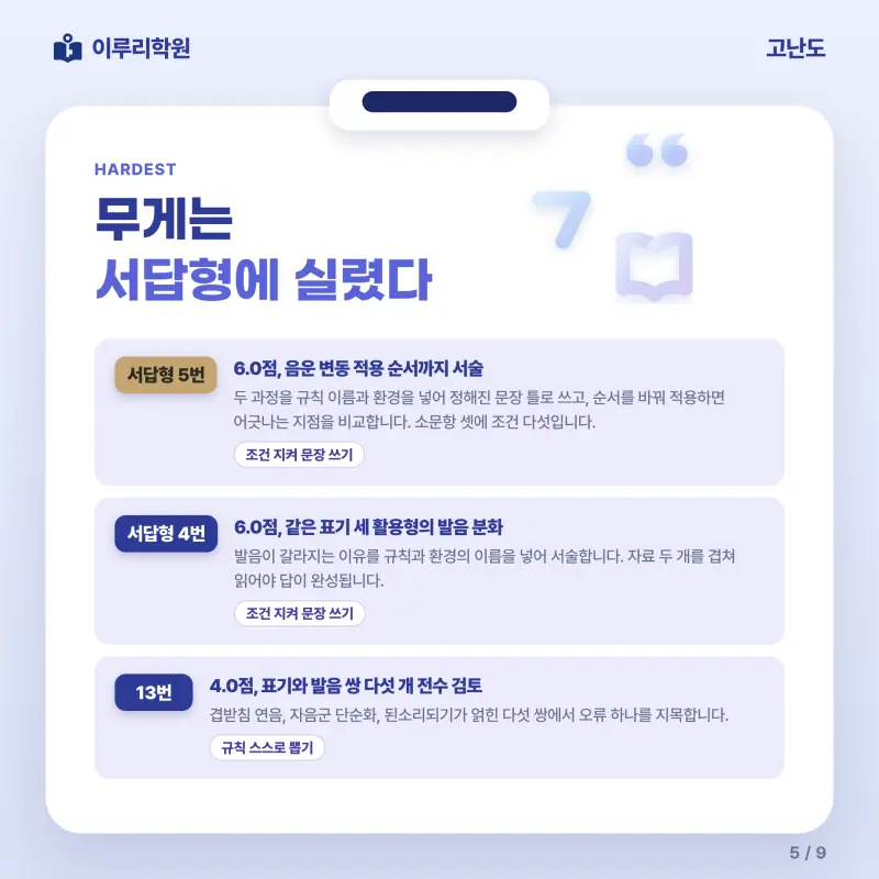 [대치동] 2026 풍문고 1학년 1학기 중간고사 공통국어1 분석 - 이루리학원 본문 이미지 5