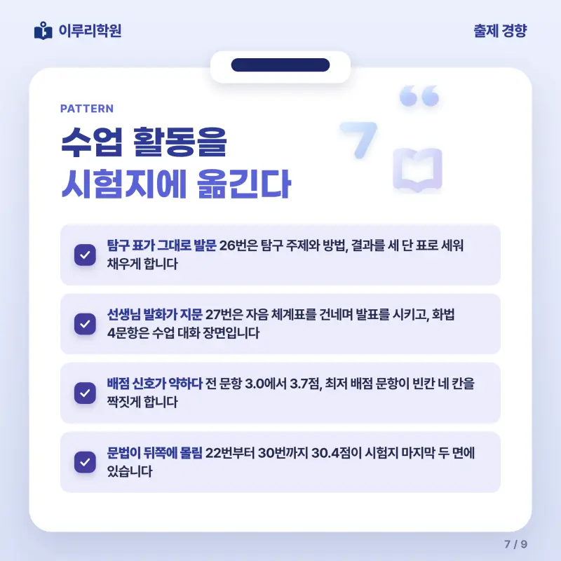 [대치동] 2026 효성고 1학년 1학기 중간고사 공통국어1 분석 - 이루리학원 본문 이미지 7