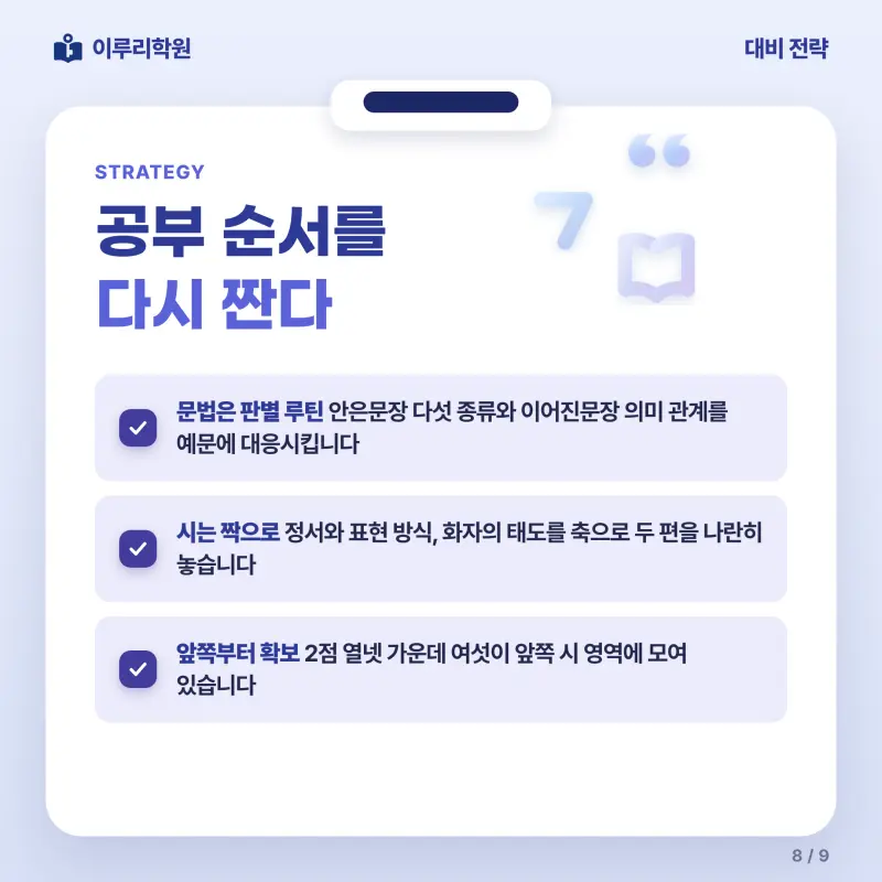 [대치동] 2026 내곡중 3학년 1학기 기말고사 국어 분석 - 이루리학원 본문 이미지 8