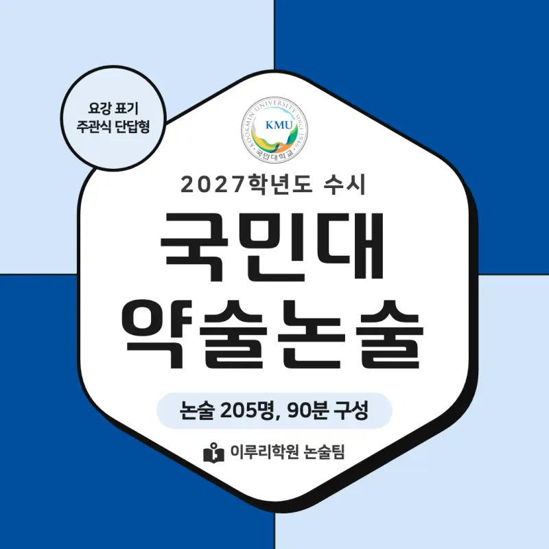 2027 국민대학교(국민대) 약술논술(약술국어, 약술수학) 모집요강 및 출제 특성 - 대치동 이루리학원 본문 이미지 1