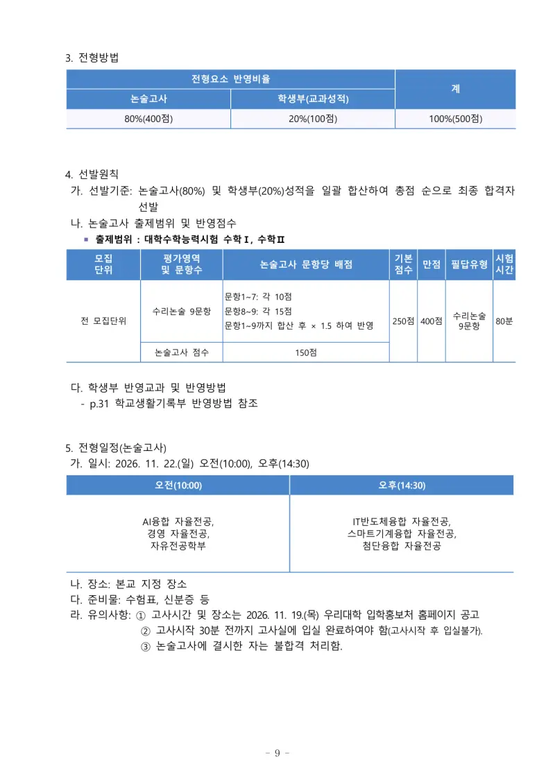 2027 한국공학대학교(한국공학대) 약술논술(약술수학, 약술국어) 모집요강 및 출제 특성, 출제경향 - 대치동 대입 논술학원 본문 이미지 4