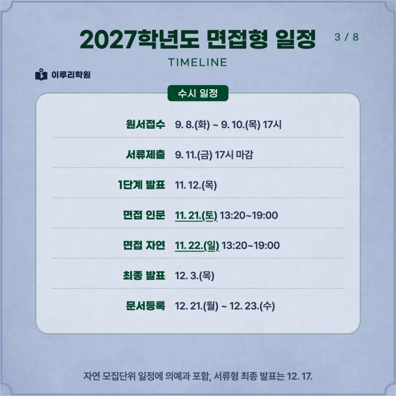 [대치동 학종] 이화여자대학교(이대) 학생부종합 면접 일정, 스타일, 출제유형, 꿀팁 분석 - 대치동 면접 컨설팅 학원 본문 이미지 3