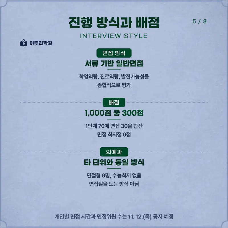 [대치동 학종] 이화여자대학교(이대) 학생부종합 면접 일정, 스타일, 출제유형, 꿀팁 분석 - 대치동 면접 컨설팅 학원 본문 이미지 5