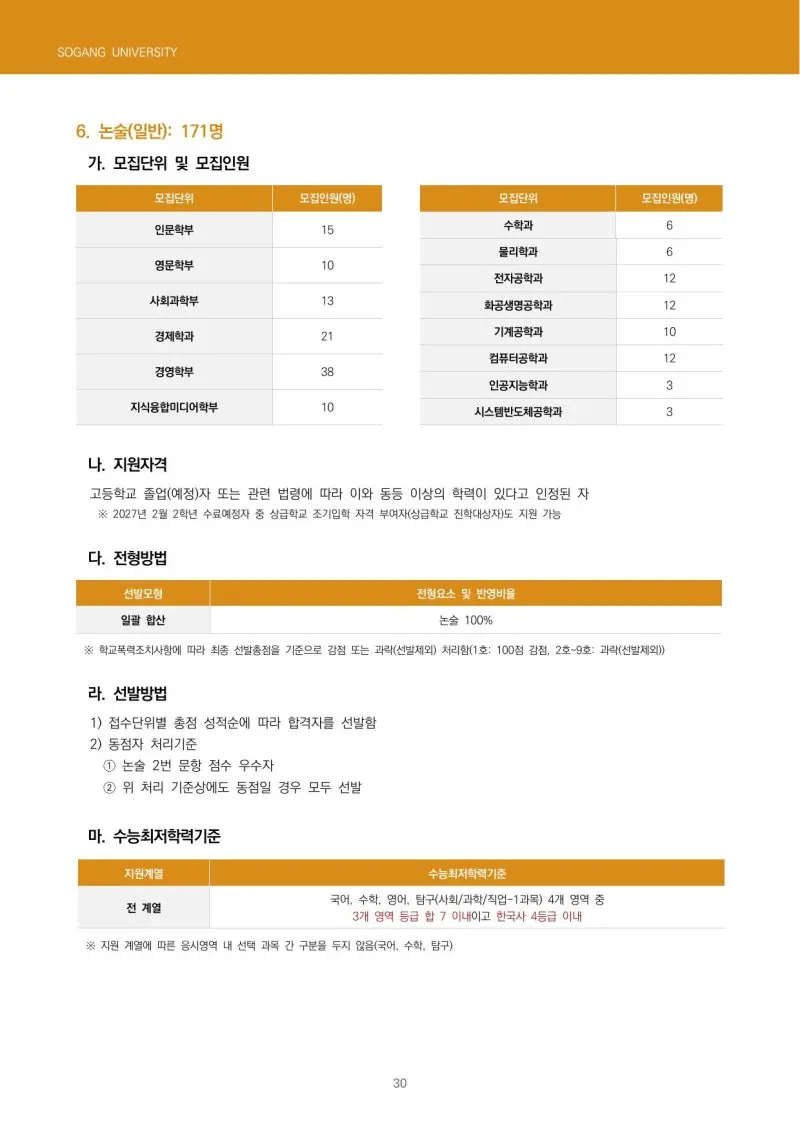 2027 서강대학교(서강대) 인문논술 논술전형 모집요강, 일정, 유형특성, 출제경향, 경쟁률, 인원, 입결 - 대치동 대입 논술학원 본문 이미지 3