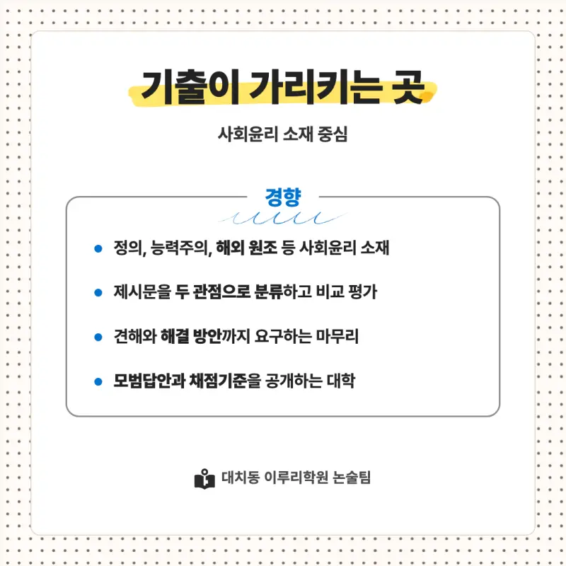 2027 아주대학교(아주대) 대입논술(인문논술) 모집요강, 일정, 유형특성, 출제경향, 경쟁률, 인원, 입결 - 대치동 논술학원 본문 이미지 6