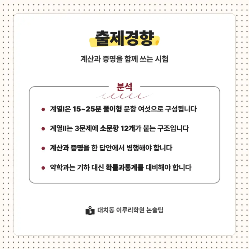 2027 고려대학교 세종캠퍼스(고려대 세종) 대입논술(수리논술) 모집요강, 일정, 유형특성, 출제경향, 경쟁률, 인원, 입결 - 대치동 이루리학원 본문 이미지 6