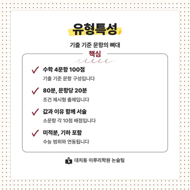 2027 고려대학교(고려대) 대입 자연계 논술(수리논술) 모집요강, 일정, 유형특성, 출제경향, 경쟁률, 인원, 입결 - 대치동 수리논술 학원 본문 이미지 5