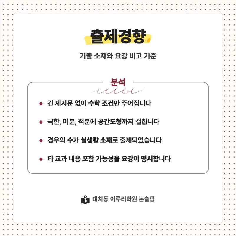 2027 고려대학교(고려대) 대입 자연계 논술(수리논술) 모집요강, 일정, 유형특성, 출제경향, 경쟁률, 인원, 입결 - 대치동 수리논술 학원 본문 이미지 7