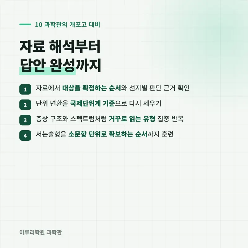 [대치동] 2026 개포고 통합과학1 중간고사 분석 - 이루리학원 본문 이미지 11