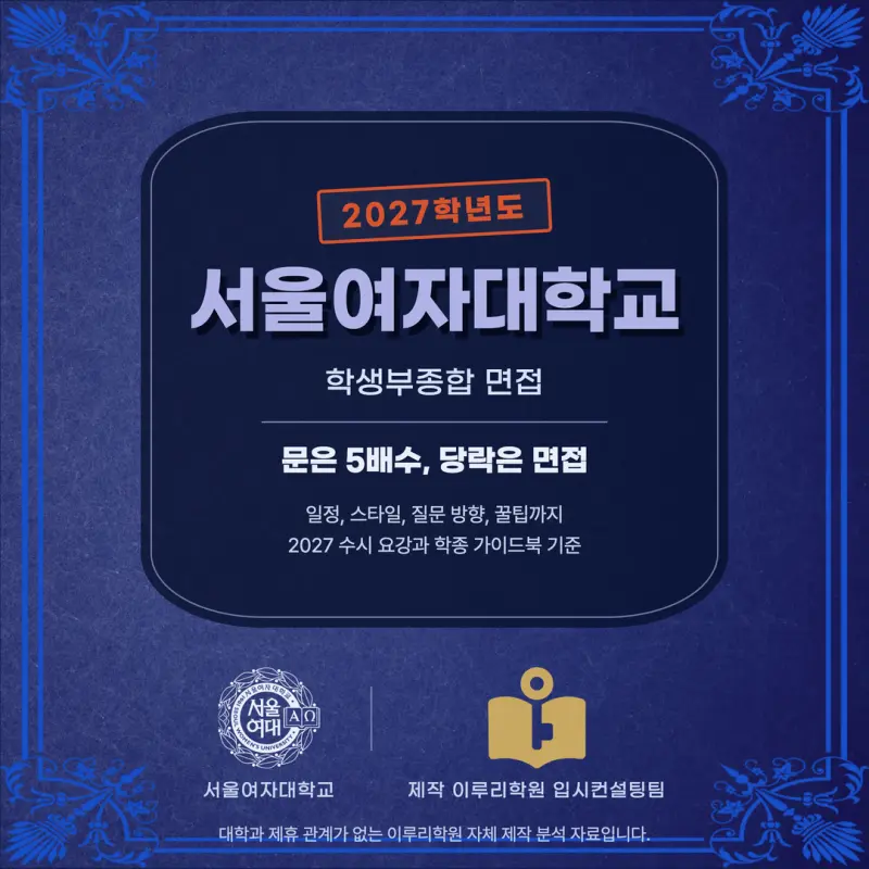 [대치동 학종] 서울여자대학교(서울여대) 학생부종합 면접 일정, 스타일, 출제유형, 꿀팁 분석 - 대치 면접 학원 본문 이미지 1