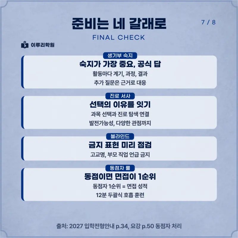 [대치동 학종] 숙명여자대학교(숙명여대) 학생부종합 면접 일정, 스타일, 출제유형, 꿀팁 분석 - 대치동 면접 대비 학원 본문 이미지 7