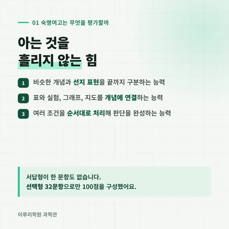 [대치동] 2026 숙명여고 1학년 1학기 통합과학 분석 - 대치동 내신대비학원 기말고사 출제 경향과 2학기 대비 방향 본문 이미지 2