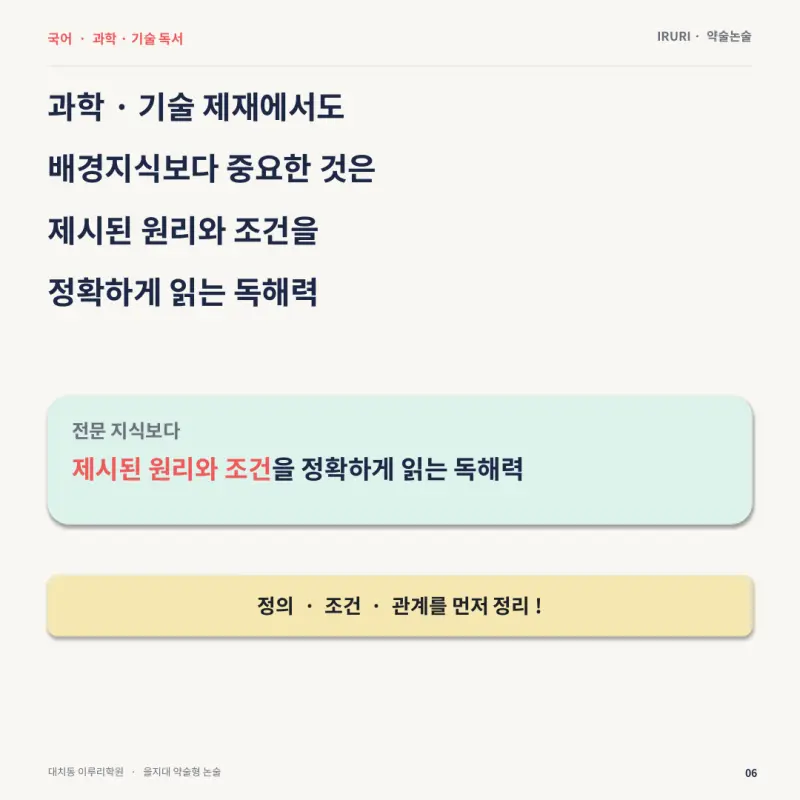 2027 을지대 약술형 논술 기출 기반 1일 집중 특강 — 출제 범위·유형·입결과 10월 5일 특강 - 대치동 이루리학원 본문 이미지 6